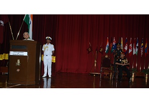 The Governor of Arunachal Pradesh Lt Gen (Retd) Nirbhay Sharma delivering valedictory address on the occasion of Graduation Ceremony of 70th Staff Course at Defence Services Staff College, Wellington, Nilgiris on April 2015